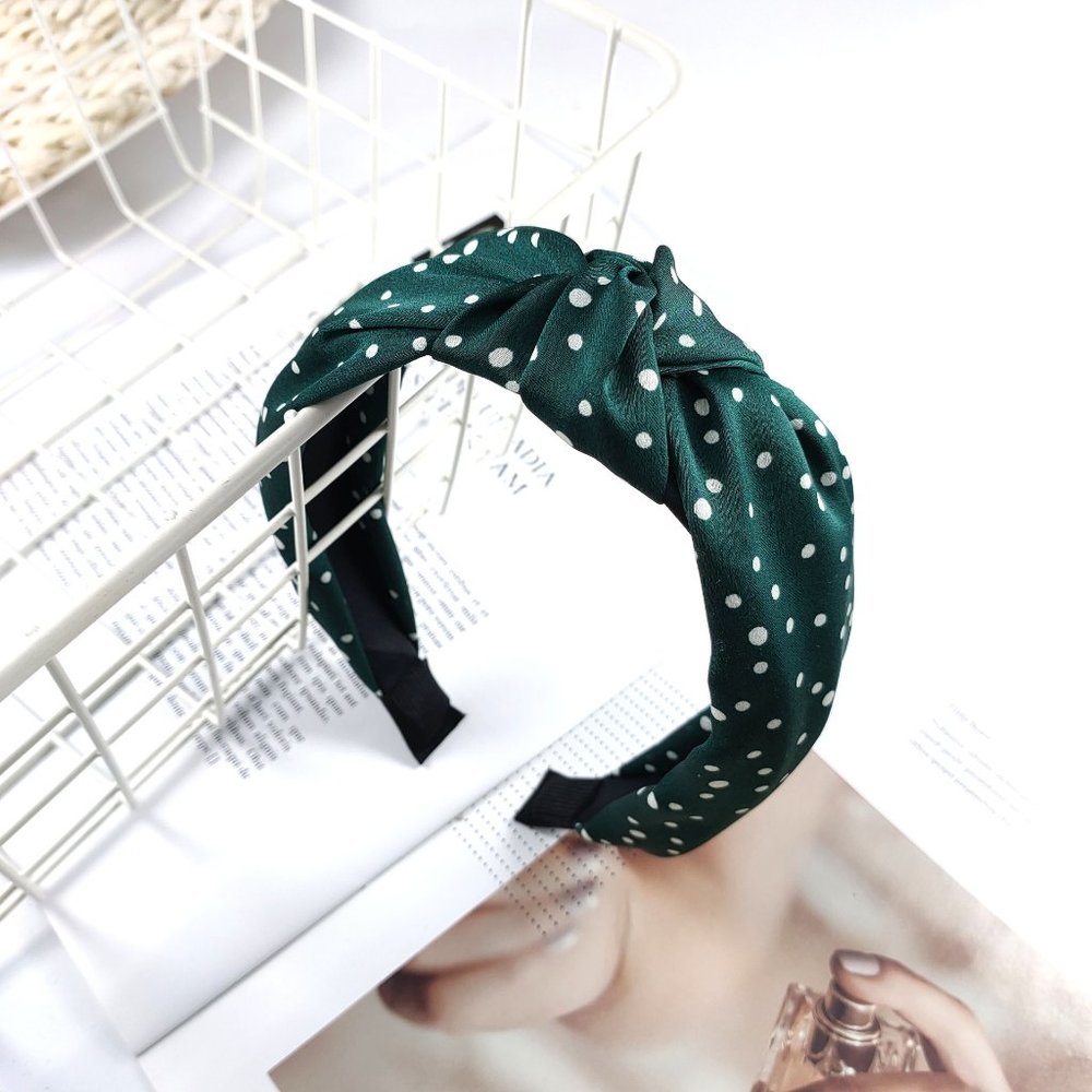 Green Polka Dot Headband